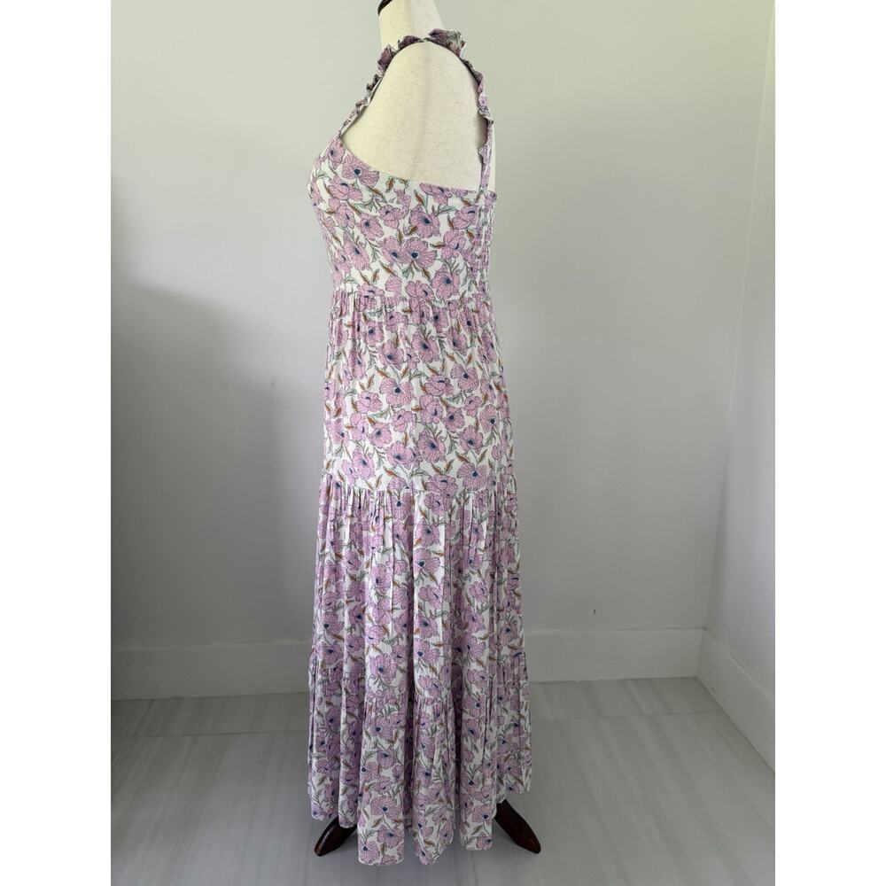 Haute Hippie Style Cottagecore Floral Tiered Maxi Dress Boho Garden Party Large - Picture 5 of 11
